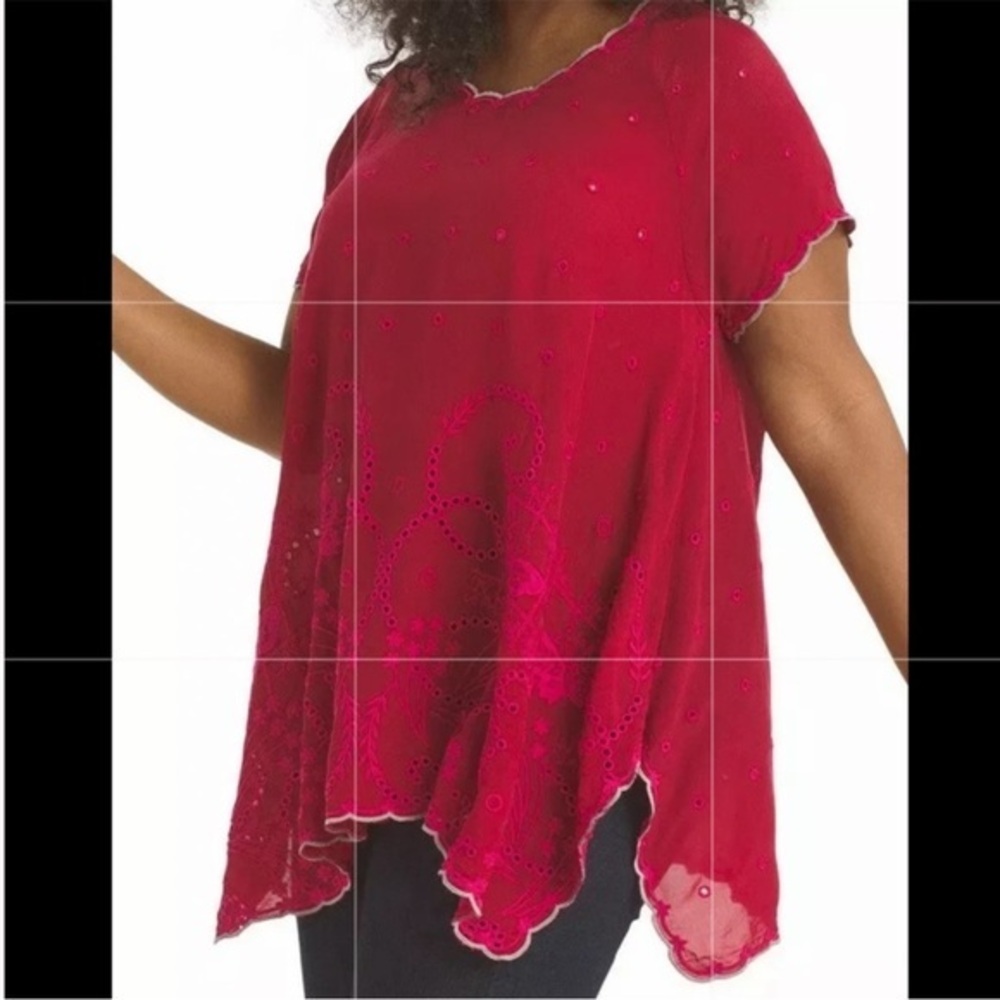 Johnny Was Caleb eyelet tunic L